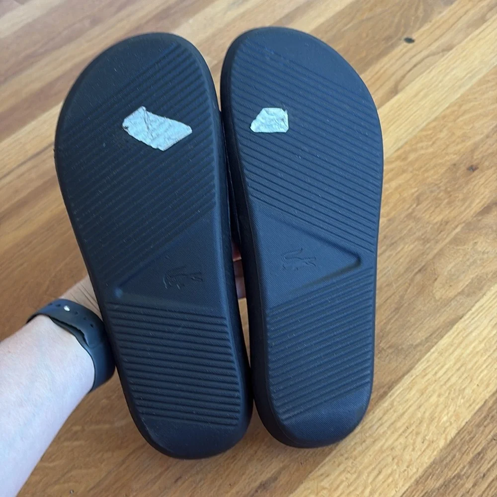 Lacoste Croco Water-repellent Synthetic Slides Black size 9 - Picture 6 of 6